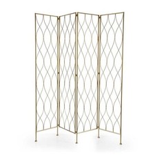 SEPARÈ IN METALLO A TRAMA FORATA 4 PANNELLI 40X180CM COLORE ORO
