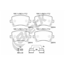 Satz Bremsbeläge Bremsklötze hinten für Audi TT 8J3 8J9 | 23878264