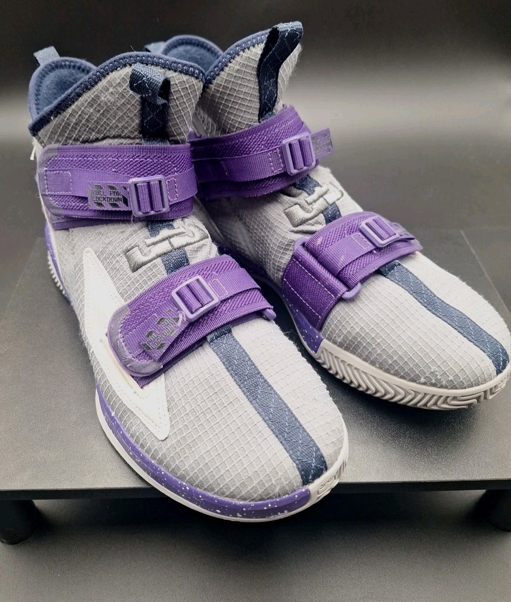 Nike LeBron James Soldier 13 TB Grey-Purple Colorway  Basketball Shoes Sz 9.5