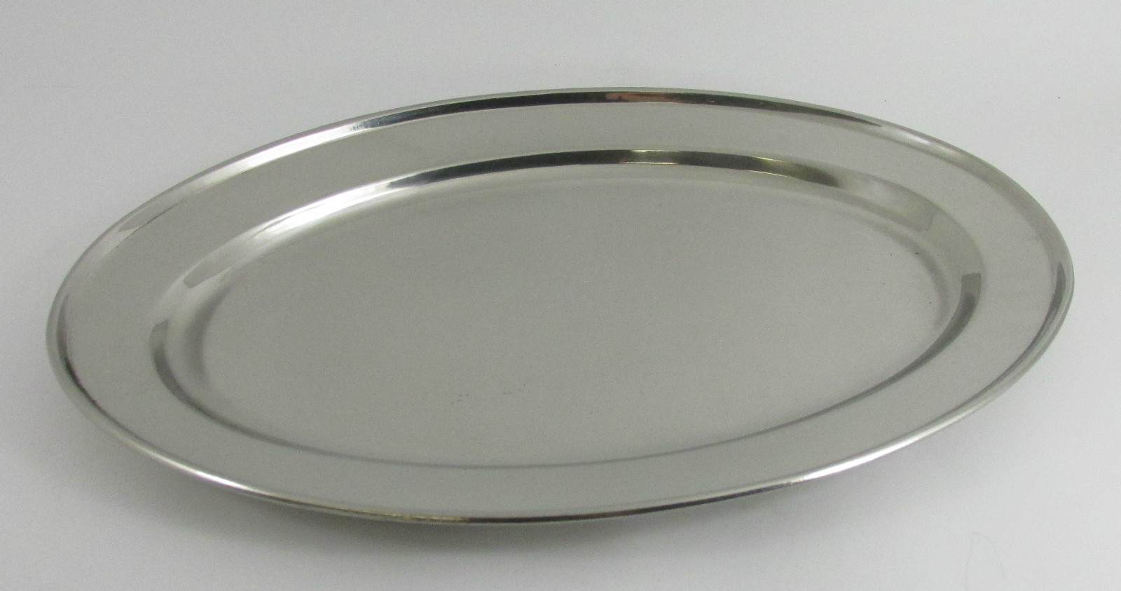Oval Flat Stainless Steel Restaurant Carry Tray 12"" Sandwich Cake Platter Holder