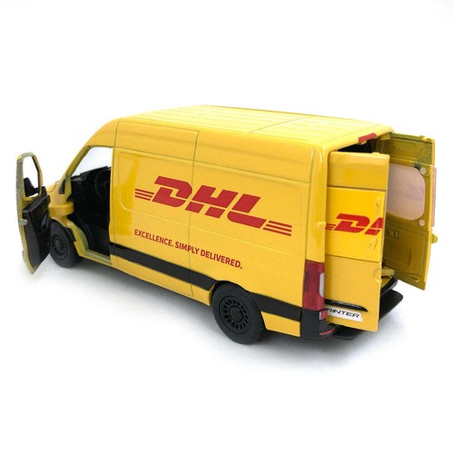 DHL Delivery Truck 2020 Mercedes Benz Sprinter Cargo Van 1:48 Scale Diecast - Picture 2 of 2