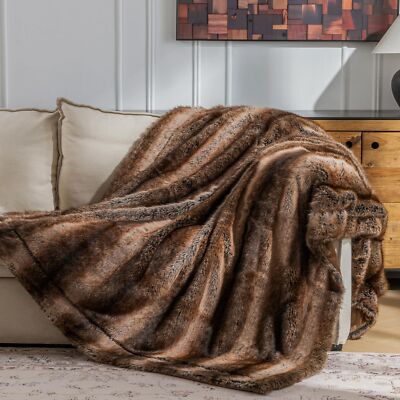 Luxury Fur Throw Blanket Long Pile Warm Faux Fur Blanket Super