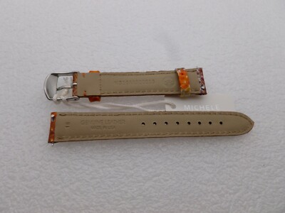 Genuine Michele 16mm Orange Multi Color Genuine Leather  display picture 3