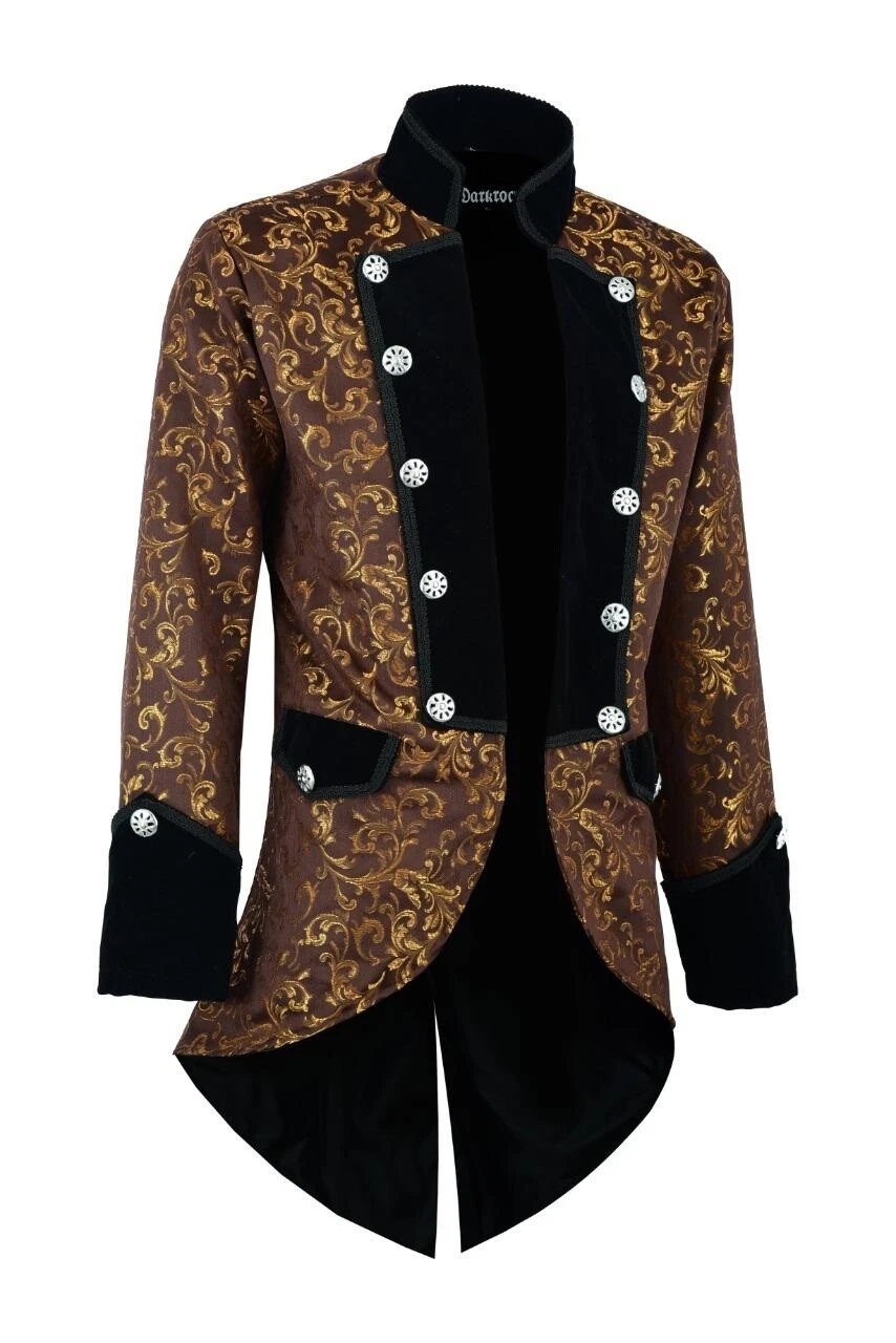 Handmade Men Tail coat Jacket Gold Brocade Goth Steampunk Victorian /Tailcoat
Opens in a new window
