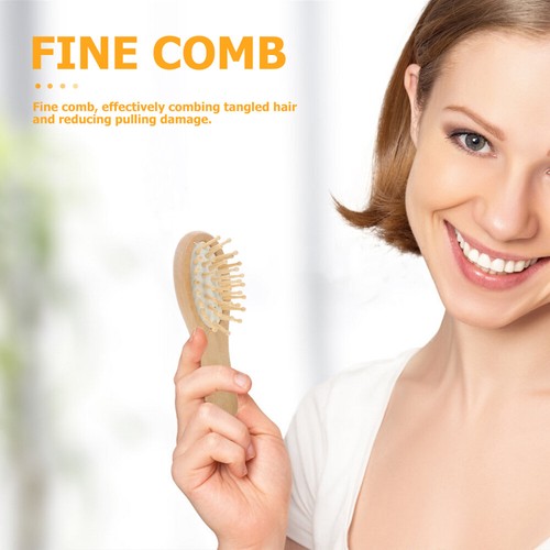 Wooden Comb Portable Cushion Hair Brush Anti-Static Travel Hairbrush - Picture 6 of 20