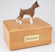 Boxer Brindle Ears Up Pet Funeral Cremation Urn Avail in 3 Diff Colors  4 Size