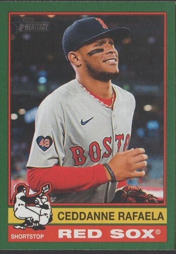 2025 Topps Heritage "GREEN Border" Ceddanne Rafaela #126