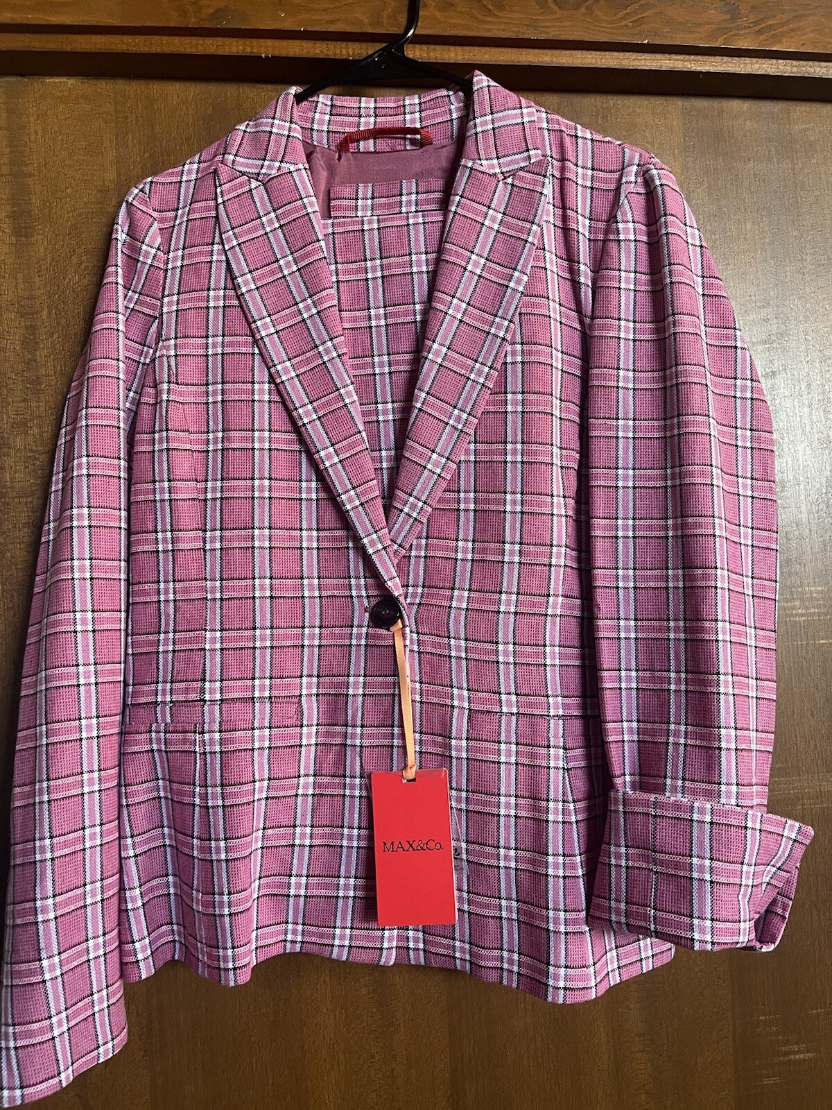 Max & Co (Max Mara) Pink Plaid Two Piece Suit