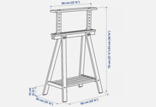 New Ikea MITTBACK Trestle birch 22 7/8x27 1/2/36 5/8 304.599.97 For desk