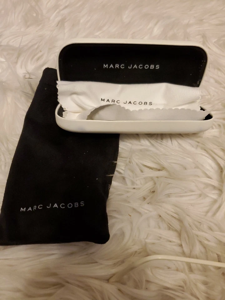 Marc Jacobs Diseñador Monturas de Gafas Gafas Metal, Fondo Invisible Brazos Blancos Foto 4 de 4