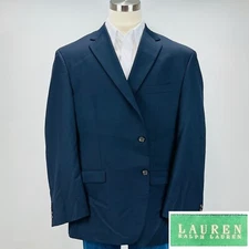 Ralph Lauren Sport Coat Blazer Wool Mens 48R Navy Blue Suit Jacket Casual