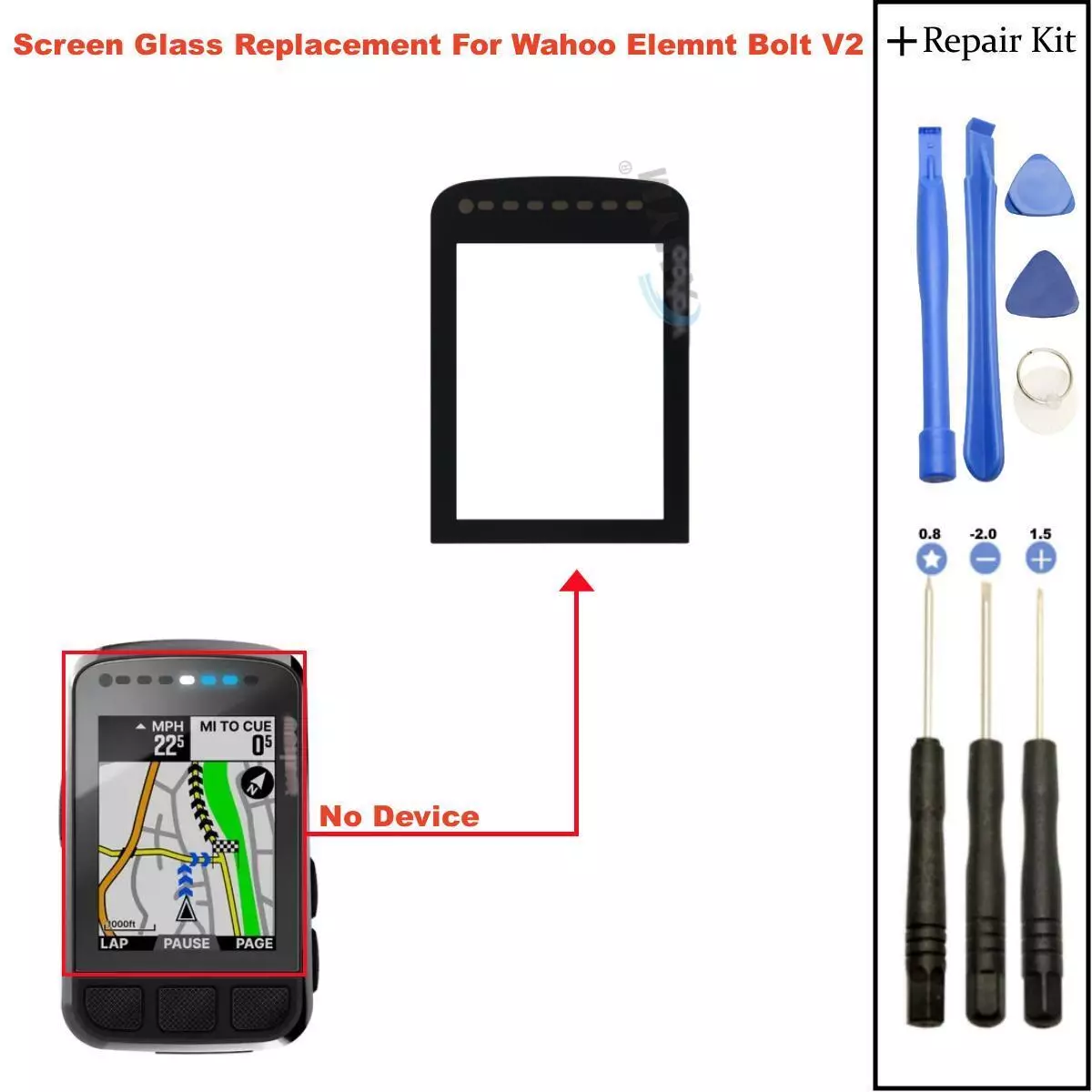 Display Screen Glass Repair For Wahoo Elemnt Bolt V2 WFCC5 Cycling GPS  Computer