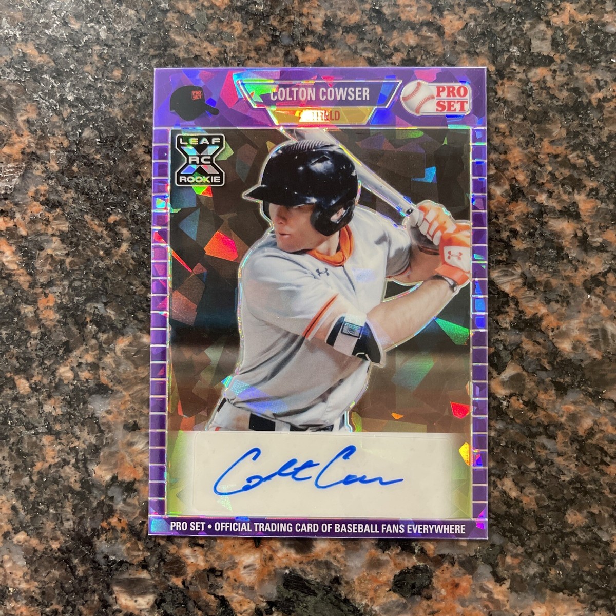 2021 Leaf Pro Set Colton Cowser XRC Purple Cracked Ice Auto