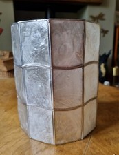 Natural Capiz Shell Decagon Shade White Silver Colour 18 x 14.5cm Immaculate 