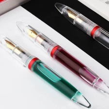 MAJOHN M2 Transparent Acrylic Fountain Pen EF/F Nib 0.5/0.38mm Dropper Gift  #MJ