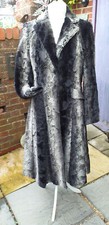 Per Una Speziale Faux Fur Coat Size 14 Grey Black White
