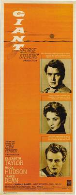 GIANT Movie POSTER 14x36 Insert B Elizabeth Taylor Rock Hudson James Dean