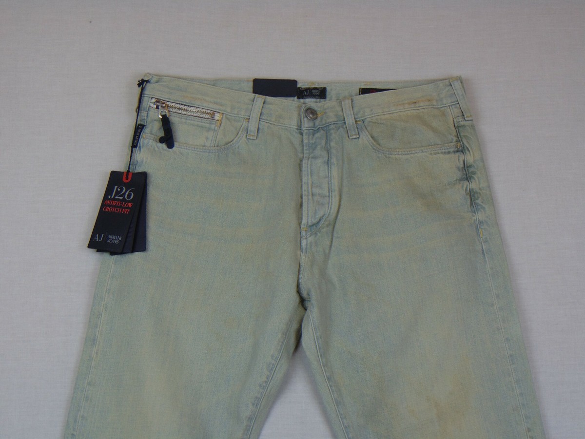 New AJ Armani J26 Anti Fit Low Crotch Fit Mens Light Blue New AJ Armani J26 Anti Fit Low Crotch Fit Mens Light Blue