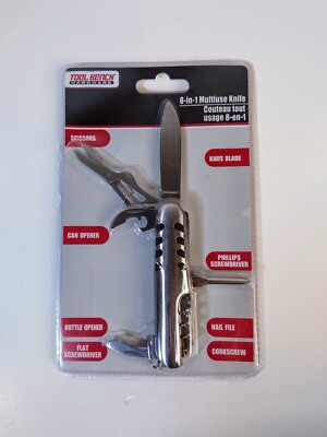 Toolbench8 In 1 Multi use Knife Scissors,can Opener,screwdriver,corkscrew, Knife