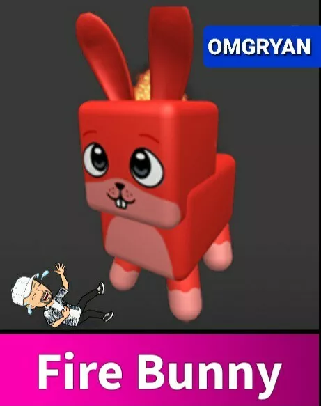 Roblox Murder Mystery 2 MM2 Fire Bunny Pet Godly Fast Shipping!