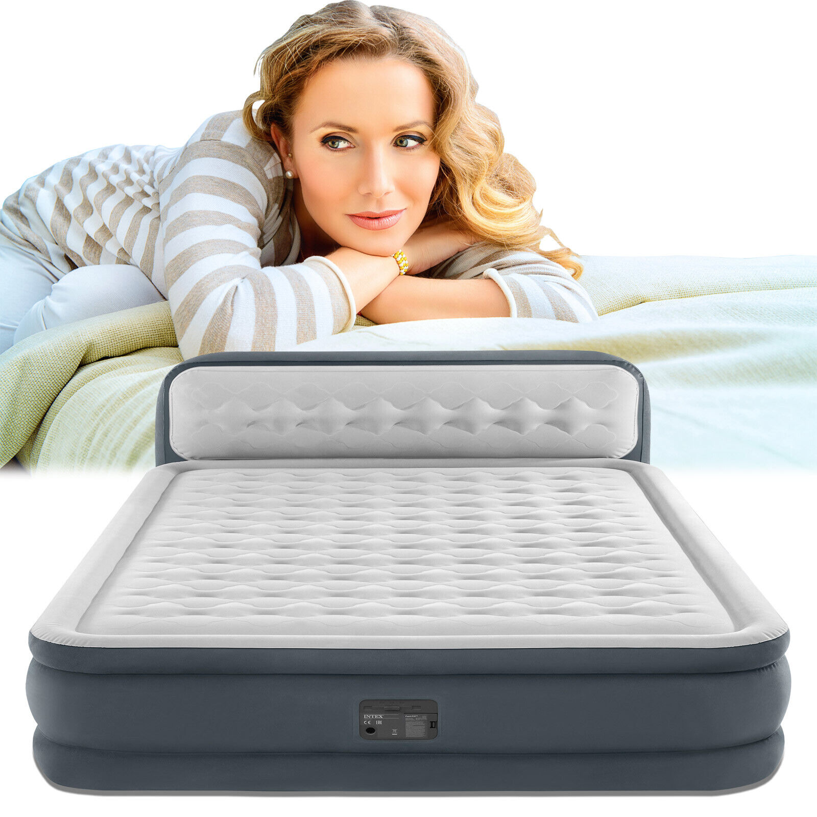 Intex Luftbett mit Pumpe Gästebett Matratze Luftmatratze selbstaufblasend 64448