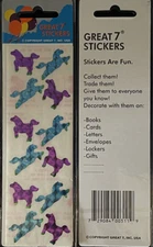 12 Packages of Prismatic Horse Stickers, "Great 7" Sticker Designs, PPZ0702