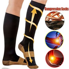 3x Copper Compression Socks 20-30mmHg High Support Men Women Workout Stockings