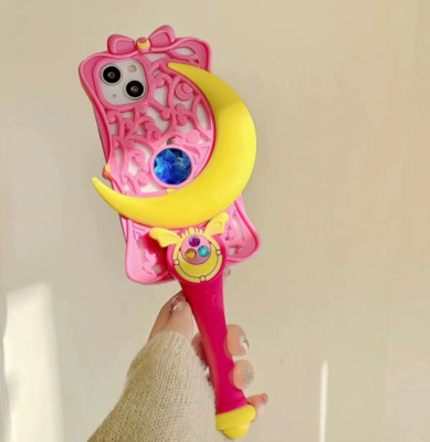 Sailor Moon Star Moon Stick Handyhülle iPhone 12/13/14 Silikon Schutzhülle