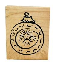 Christmas Ornament Rubber Stamp 4" x 3" Wood Mounted The Stamping Bug