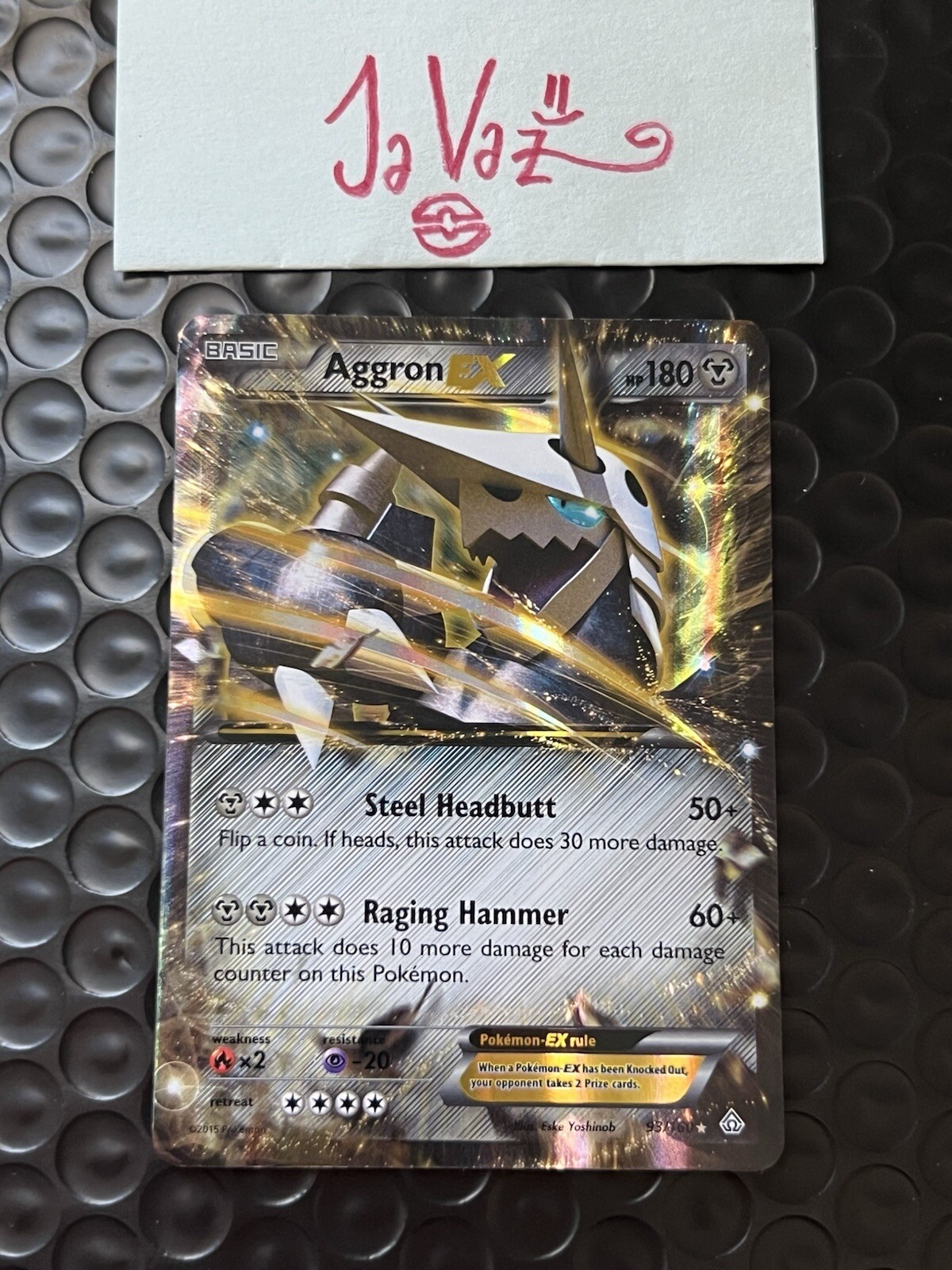 Aggron EX 93/160 MINT/NM+ 2015 Ultra Rare XY Primal Clash ✨1 DAY SHIP!