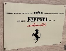 Rara Insegna Sefac Modena Ferrari Automobili Riproduzione Garage Corsa Italiana