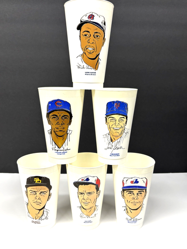 7-11 Slurpee Cup Baseball Lot (6) - 1972/73