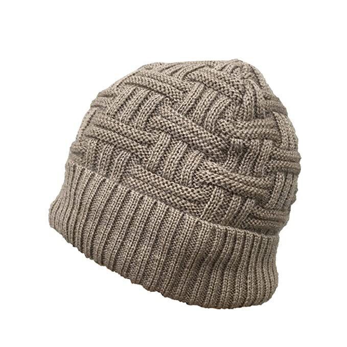 Wool Skull Cap Beige Free Size Unisex N218  