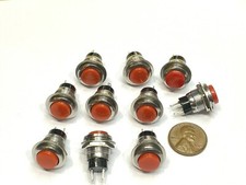 10 Pieces RED small N/O Momentary 12mm push button Switch round 12v on off G23