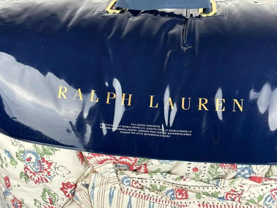 Juego de edredón floral RALPH LAUREN QUEEN Lucie fundas azul rojo crema Foto 2 de 4