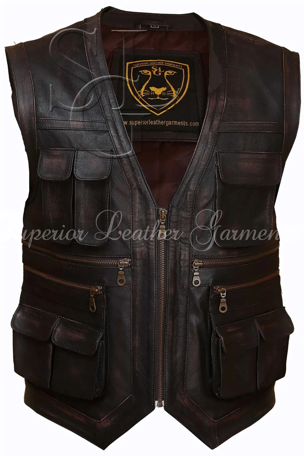 Chris Pratt Jurassic World I Leather Handmade Real Sheepskin Motorcycle Men Vest