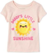 NWT The Children's Place Toddler Girl's Daddy's Glitter Sunshine Tee ~ Size 5T