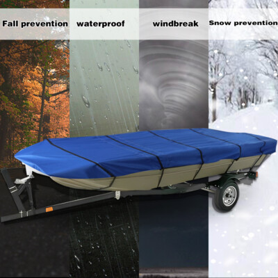 12ft 14ft 16ft 18ft Waterproof Heavy Duty Towable For Jon Boat Cover Black 600D
