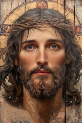 PLAQUE MÉTAL    Jésus Christ  30 X 20 CM