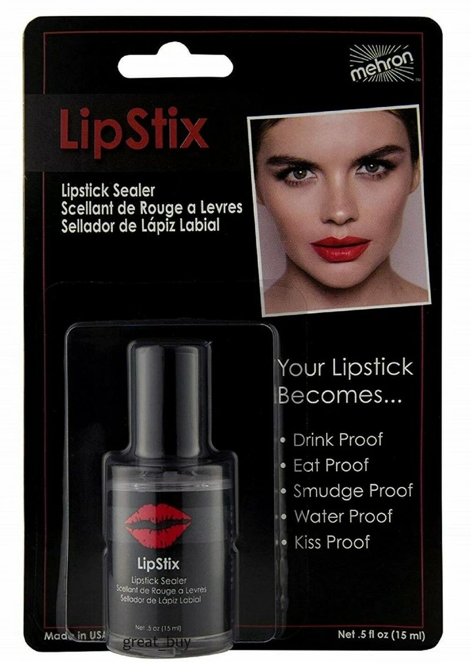 MEHRON MAKEUP LIPSTIX LIPSTICK FIX CLEAR SEALER WEDDING STAGE LIP LONG LASTING ! - Image 2 of 3