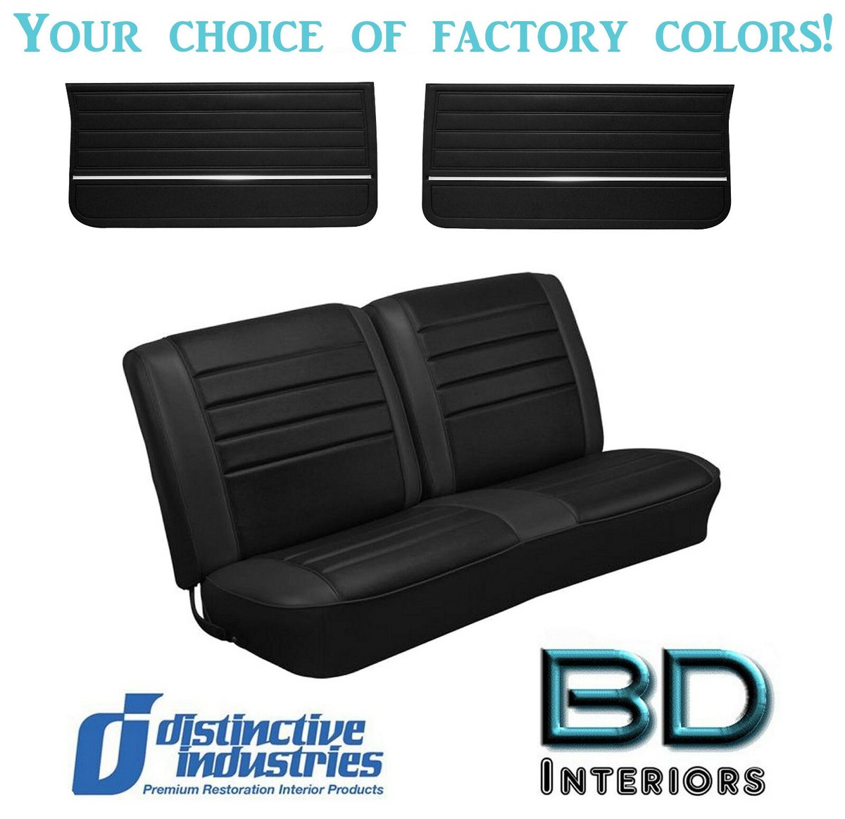 1965 Chevy El Camino Front Bench Seat Upholstery & Door Panel Set