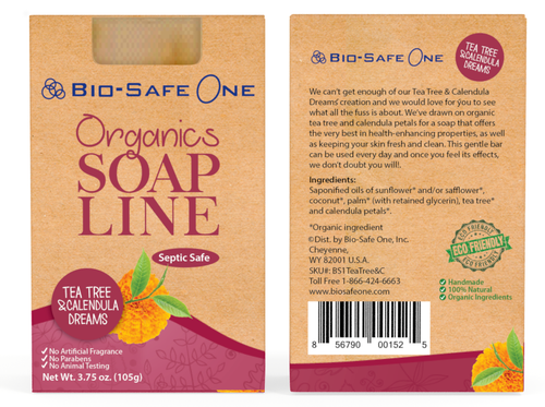 Bio-Safe One, Inc. Tea Tree & Calendula Dreams Organic Soap Bar 3.75 oz Handmade - Picture 3 of 15