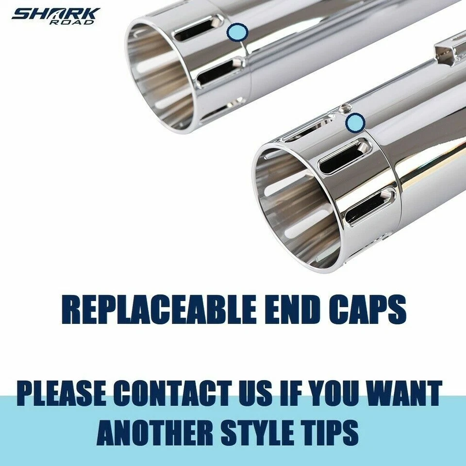 Silenciadores antideslizantes SHARKROAD 4,5 para escape Harley 95-16 Touring Street Glide Foto 4 de 4