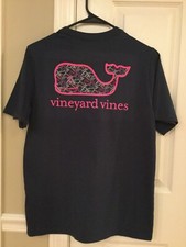 Vineyard Vines Girl's Profile Whale Fill Short Sleeve T-Shirt Blue XL 16 NWT
