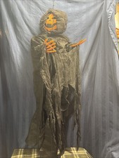 Hanging Pumpkin Person Prop Halloween Decoration 32" C2