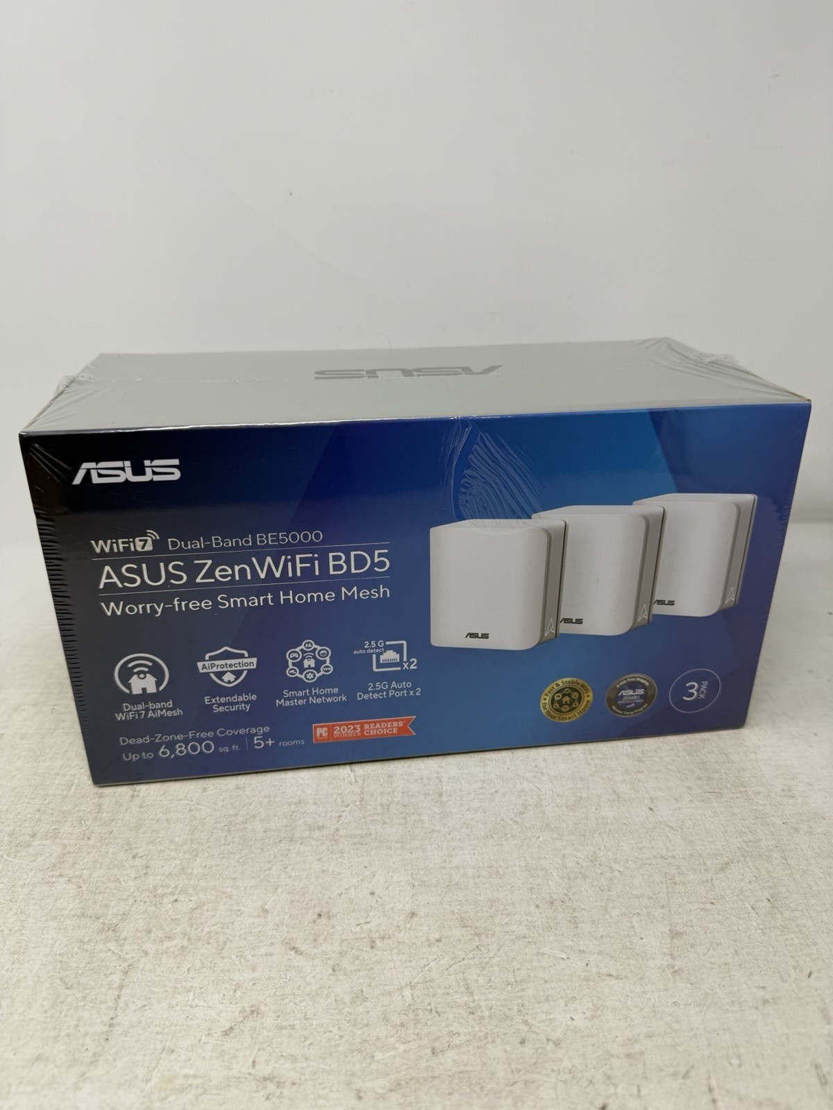 ASUS - ZenWiFi BE5000-BD5 Dual-Band Mesh Wi-Fi 7 System 3-Pack White