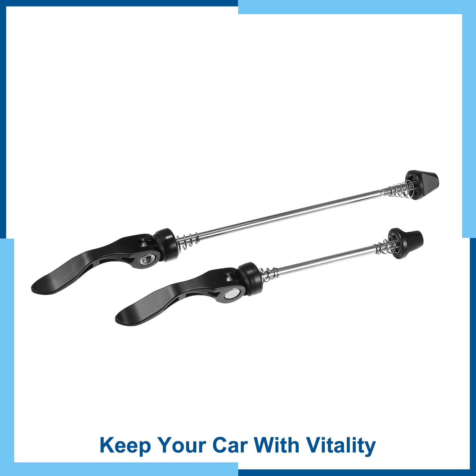 Pair Bicycle Quick Release Axles Skewers Lever Front Rear 113mm 173mm Black