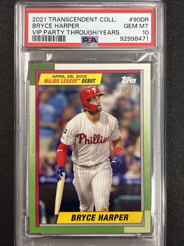 2021 Topps Transcendent VIP Through The Years Bryce Harper /95 PSA 10 POP 3