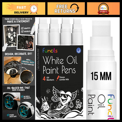 15mm Jumbo Oil-Based Paint Markers - Waterproof, Permanent for Metal, Fabric, Gl