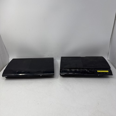 #ad #ad Lot 2 Broken Sony PlayStation3 PS3 Super Slim Consoles Parts Repair CECH 4001B $89.99